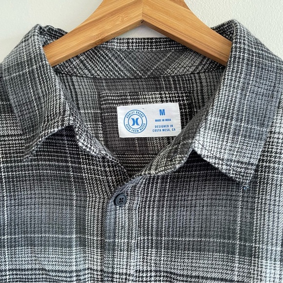 Hurley Men's Paradise City Flannel Shirt Hunter Green Size Medium - Picture 9 of 14